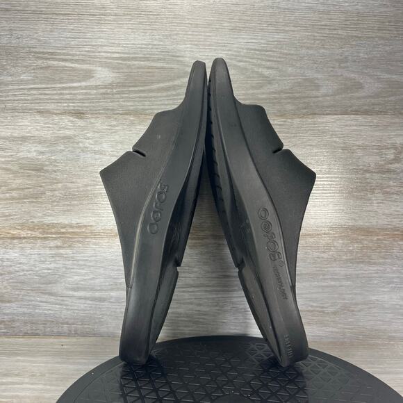 Oofos OOahh Mens Black Rubber Recovery Comfort Slide Sandals Size 12 - Picture 8 of 10
